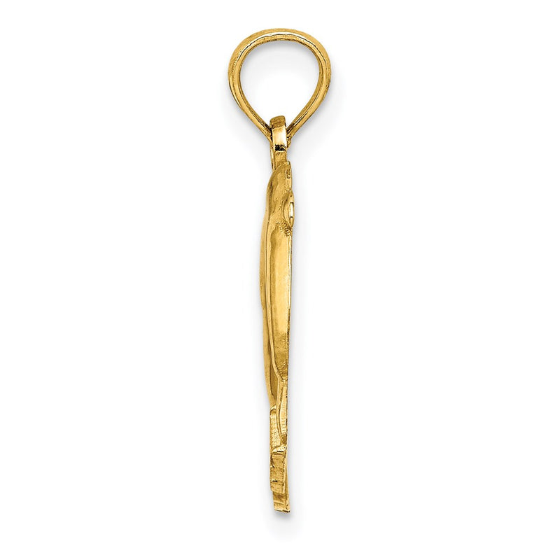 14K Yellow Gold Polished Rehoboth W/ Jumping Dolphins Charm