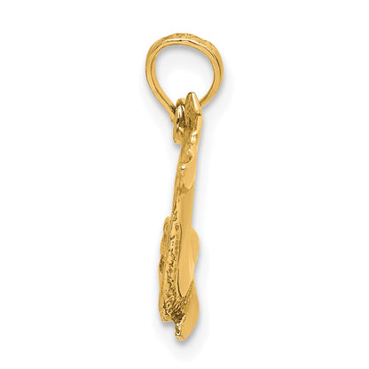 14K Yellow Gold Jumping Dolphin Charm