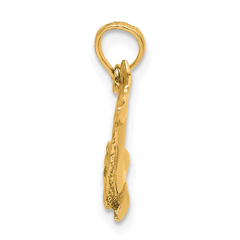 14K Yellow Gold Jumping Dolphin Charm