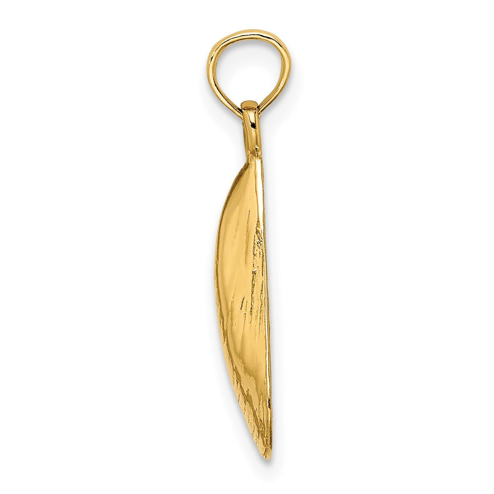 14K Yellow Gold Polished Mussel Shell Charm
