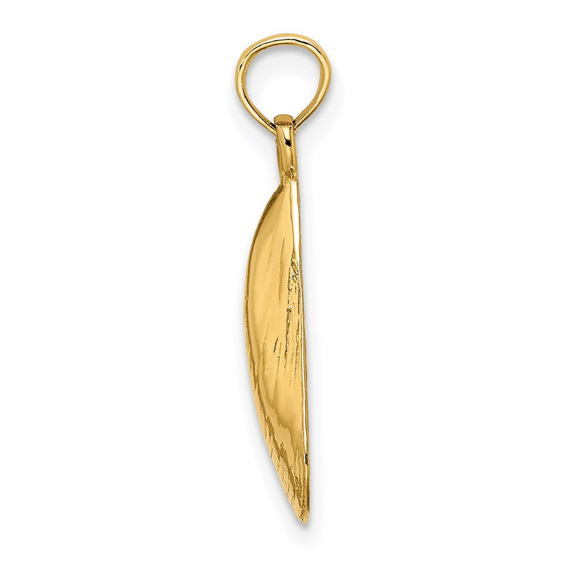 14K Yellow Gold Polished Mussel Shell Charm