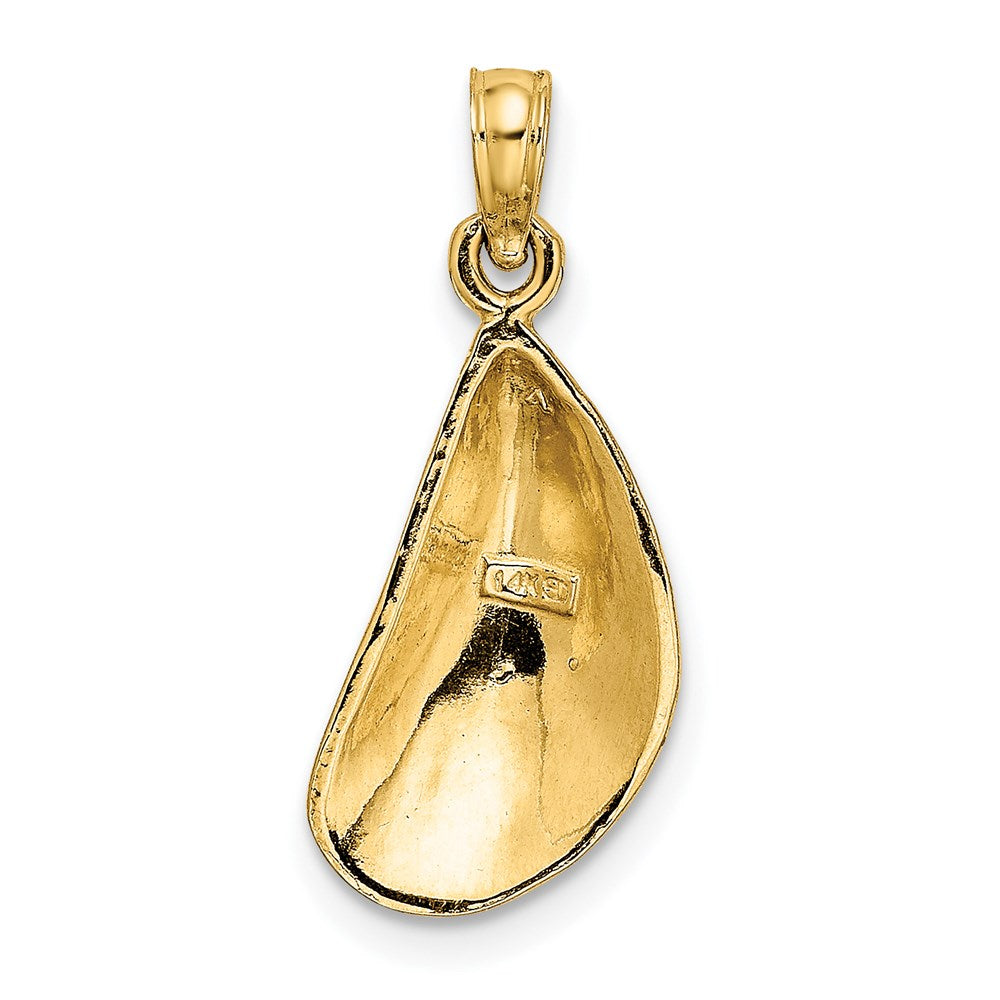 14K Yellow Gold Polished Mussel Shell Charm