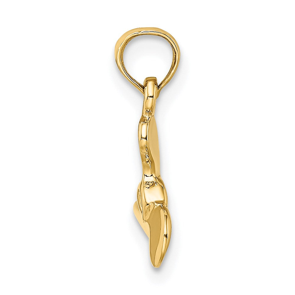 14K Yellow Gold 3-D Polished Mini Three Blade Propeller Charm