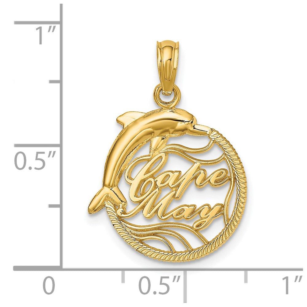 14K Yellow Gold Cape May W/ Dolphin Charm