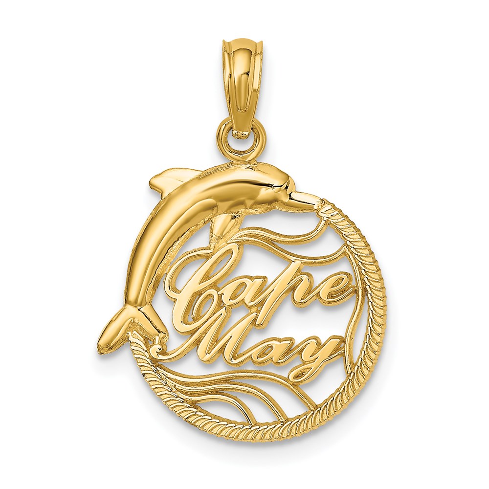 14K Yellow Gold Cape May W/ Dolphin Charm