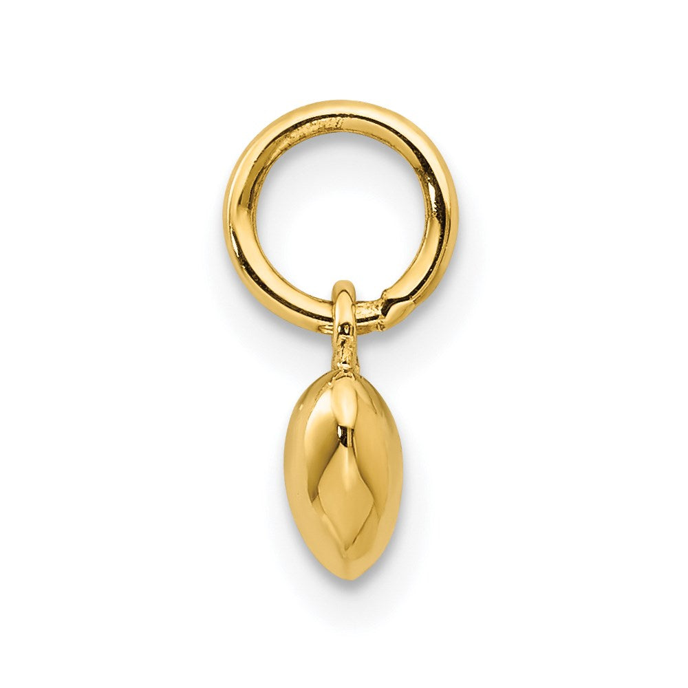14K Yellow Gold Polished 3-D Puffed Heart Charm