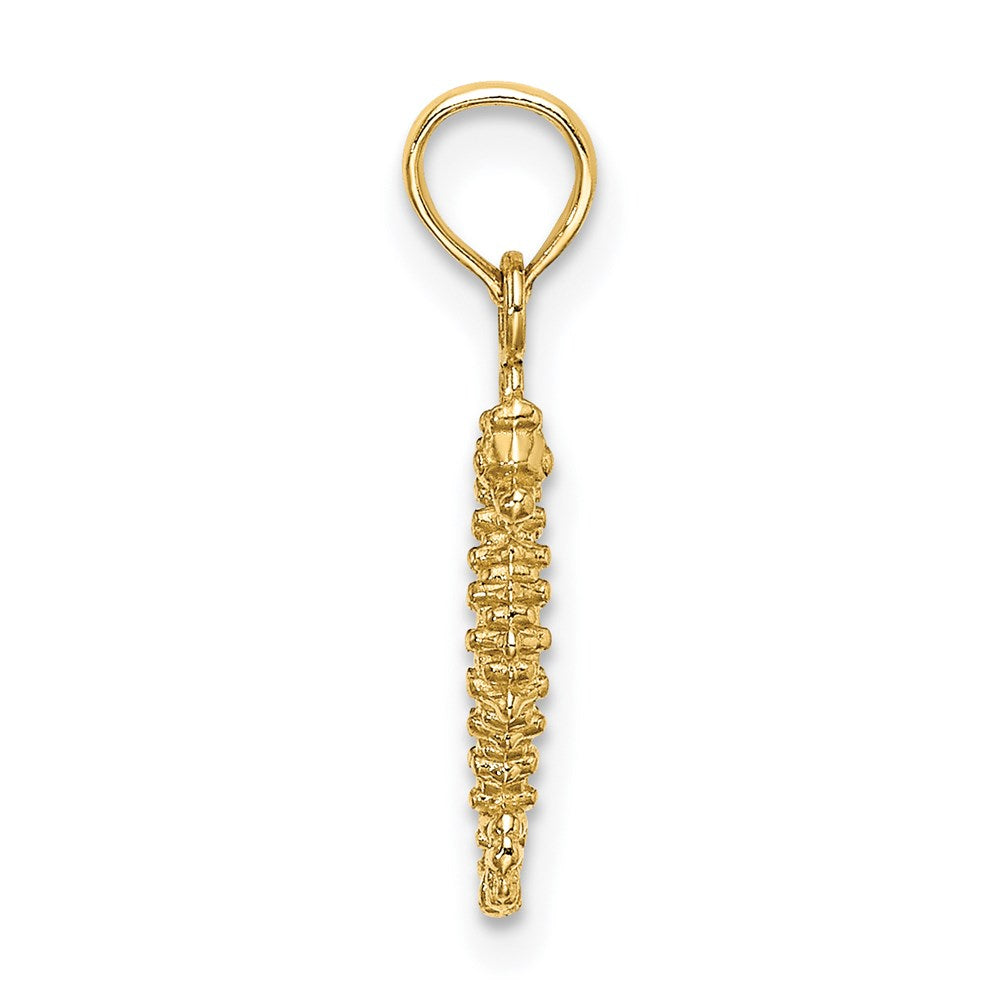 14K Yellow Gold 3-D Mini Seahorse Charm