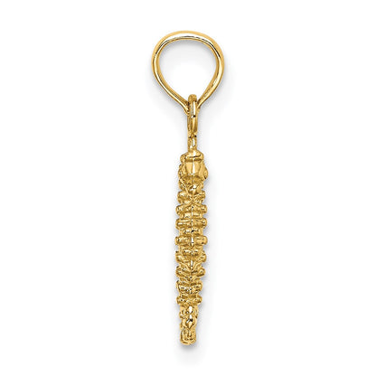 14K Yellow Gold 3-D Mini Seahorse Charm