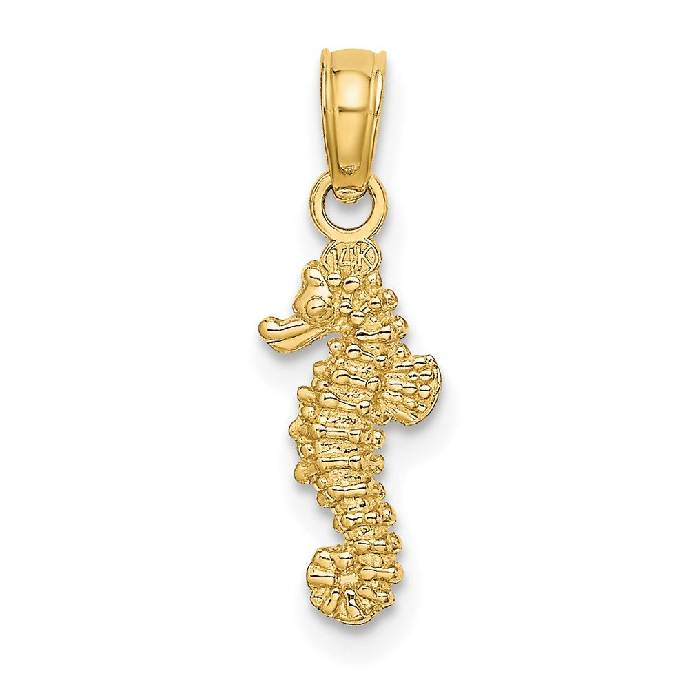 14K Yellow Gold 3-D Mini Seahorse Charm