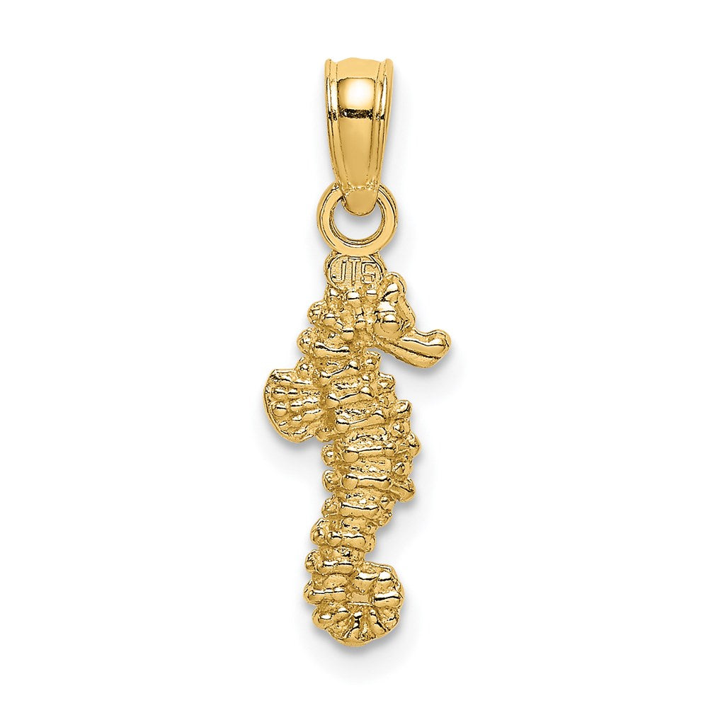 14K Yellow Gold 3-D Mini Seahorse Charm
