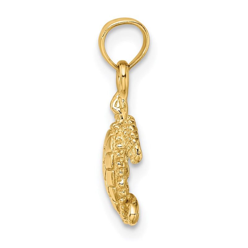 14K Yellow Gold 3-D Mini Sea Turtle Charm