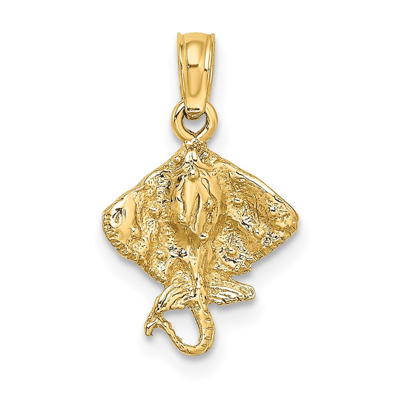 14K Yellow Gold Stingray Charm