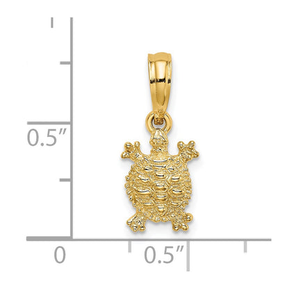 14K Yellow Gold Land Turtle Charm