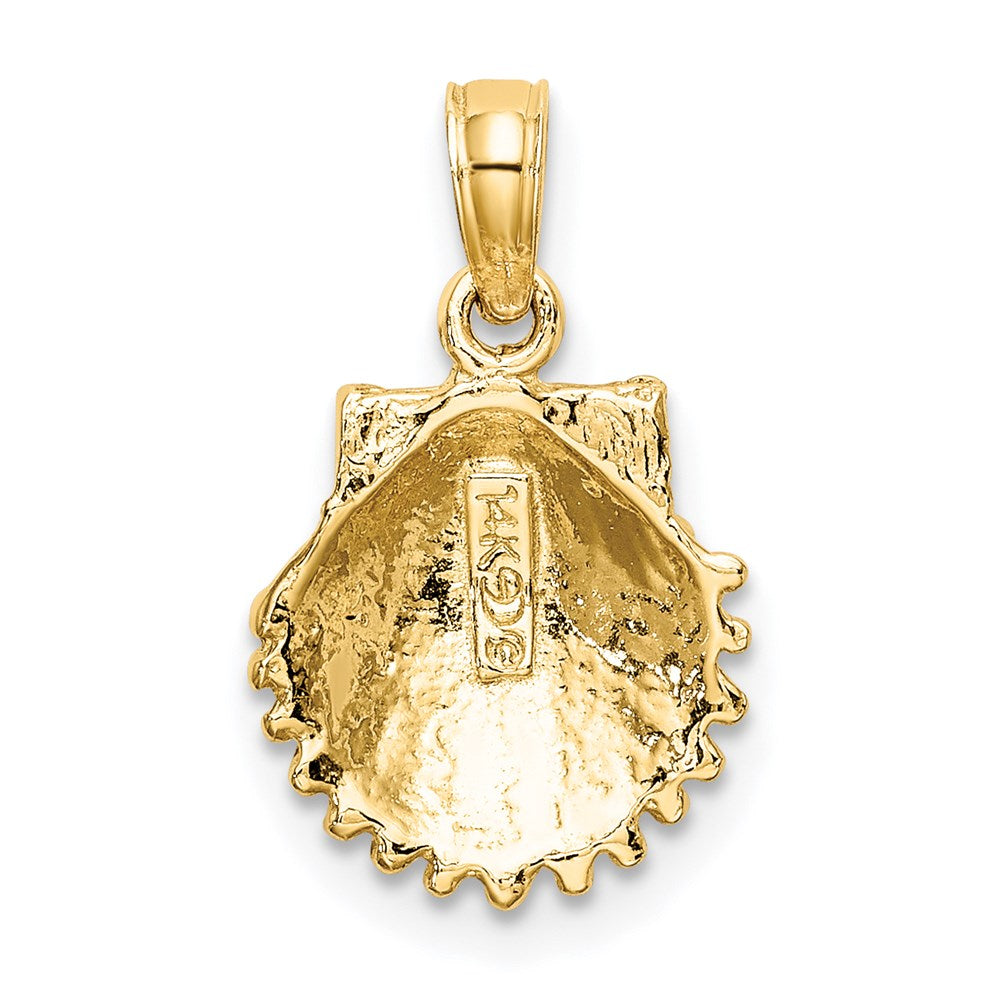 14K Yellow Gold Textured Scallop Shell Charm