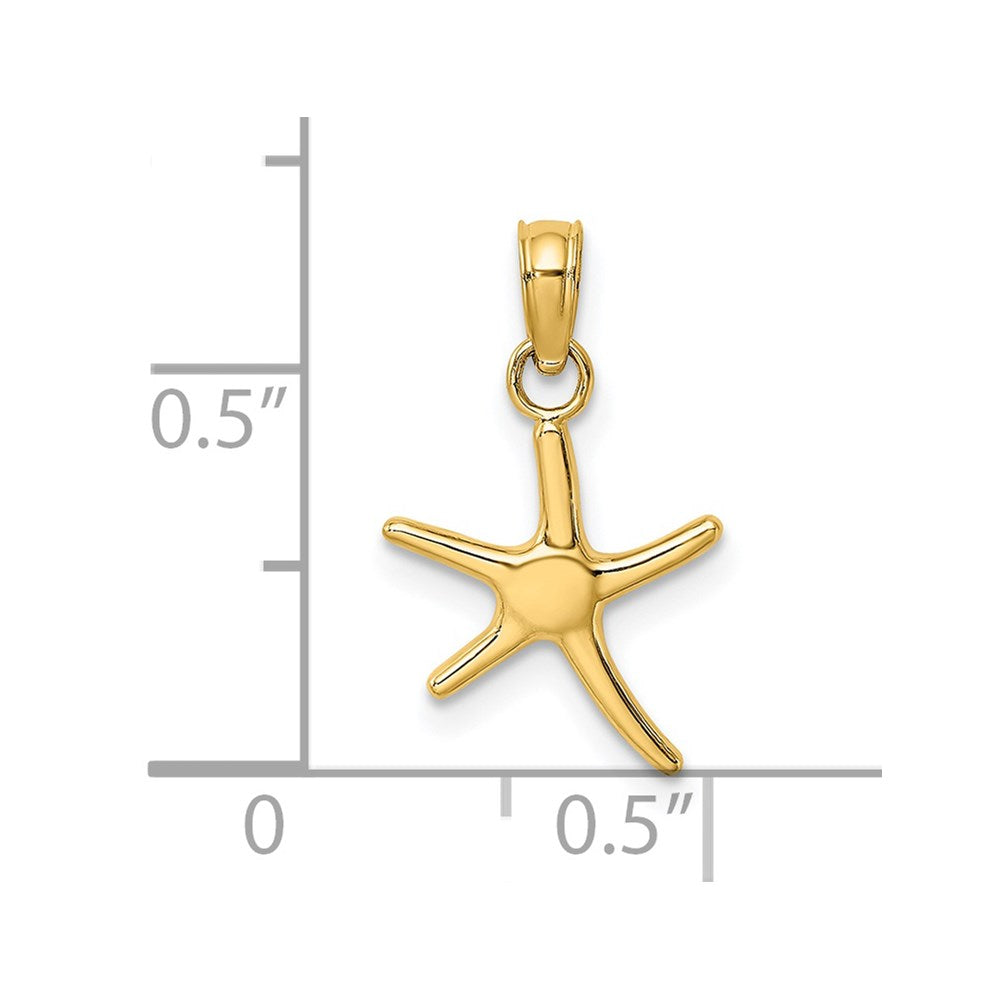 14K Yellow Gold Polished Mini Dancing Starfish Charm