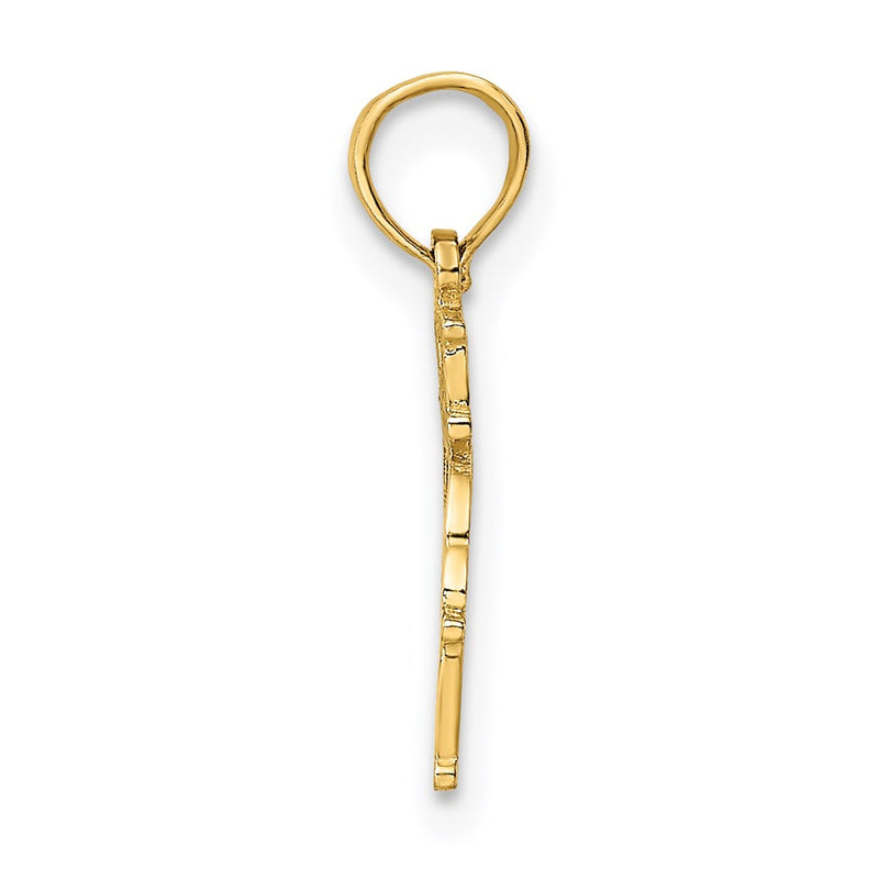 14K Yellow Gold I Heart Dolphins W/ Dolphin Charm