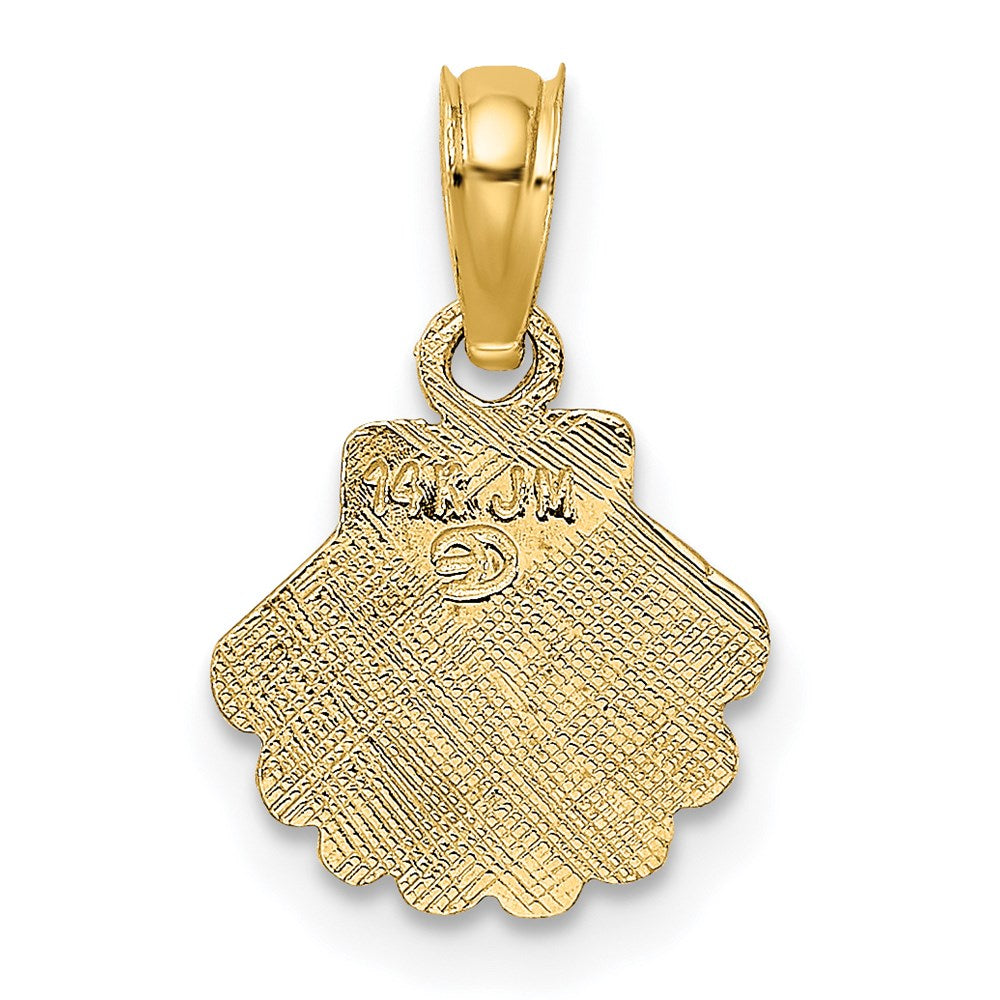 14K Yellow Gold Polished And Engraved Shell Charm