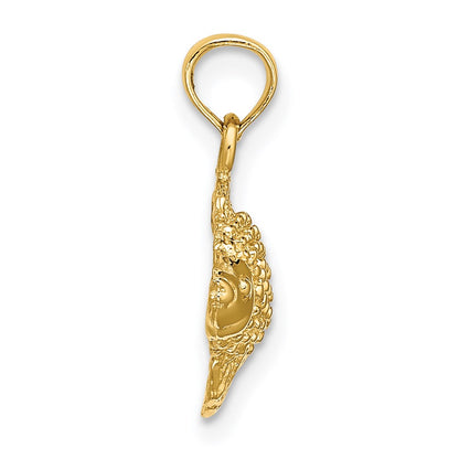 14K Yellow Gold 2-D Textured Fish Charm