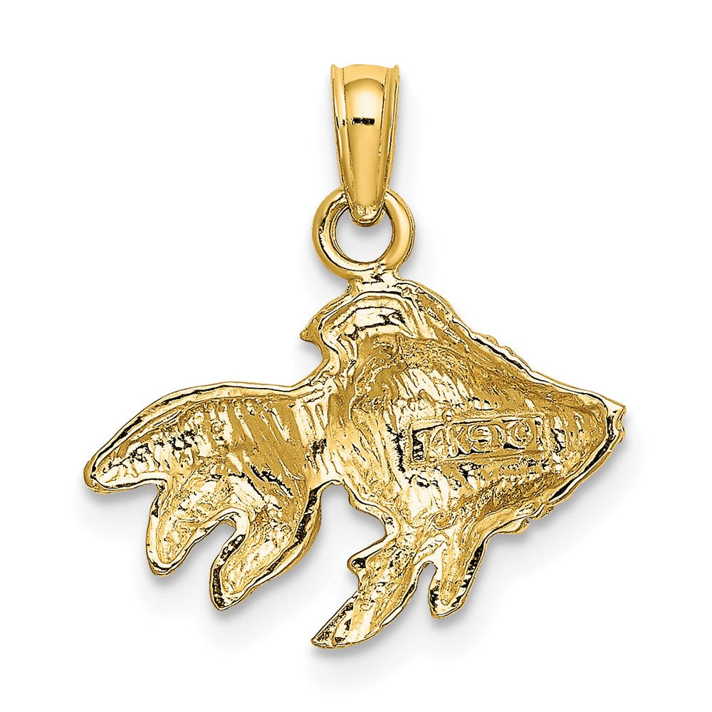 14K Yellow Gold 2-D Textured Fish Charm