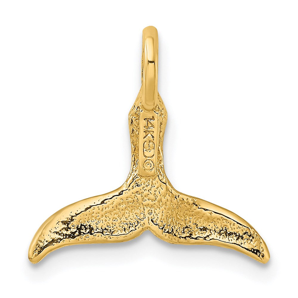 14K Yellow Gold 3-D Polished Whale Tail Chain Slide