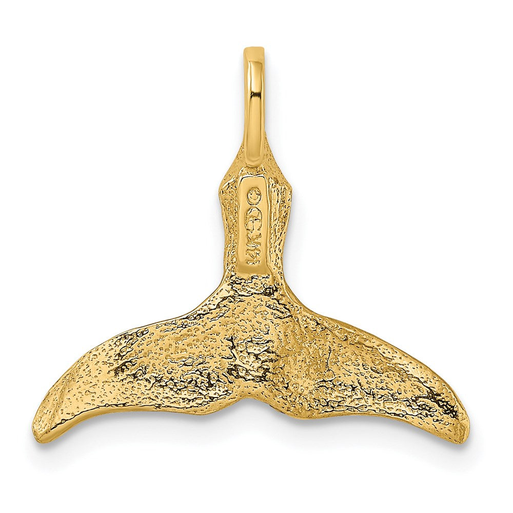 14K Yellow Gold 3-D Polished Whale Tail Charm