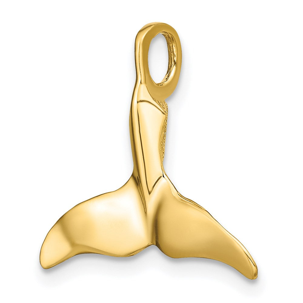 14K Yellow Gold 3-D Polished Whale Tail Charm