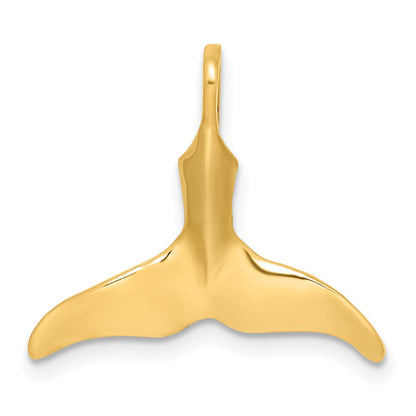 14K Yellow Gold 3-D Polished Whale Tail Charm