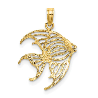 14K Yellow Gold Cut-Out Angelfish Charm