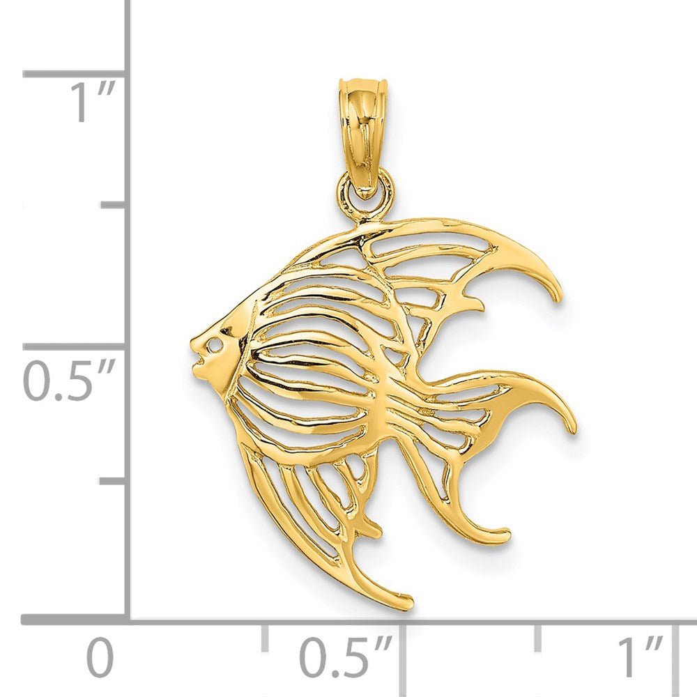 14K Yellow Gold Cut-Out Angelfish Charm