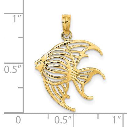 14K Yellow Gold Cut-Out Angelfish Charm