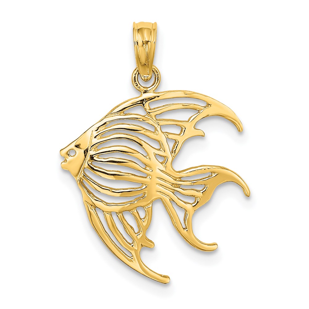 14K Yellow Gold Cut-Out Angelfish Charm