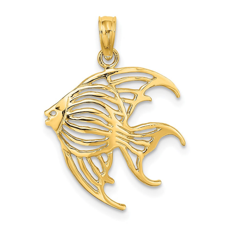 14K Yellow Gold Cut-Out Angelfish Charm