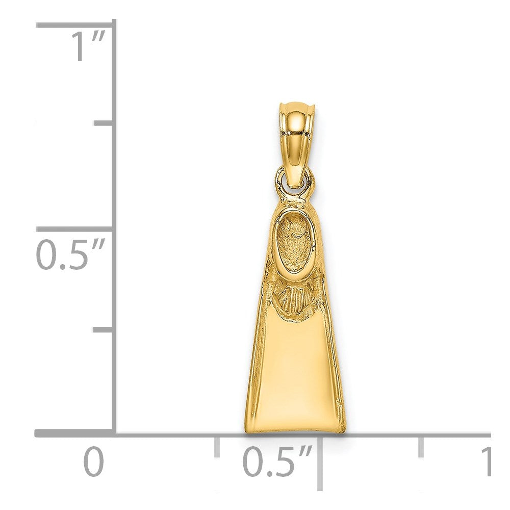 14K Yellow Gold Scuba Flipper Charm