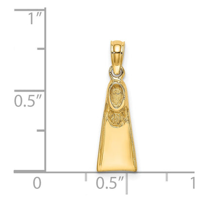 14K Yellow Gold Scuba Flipper Charm