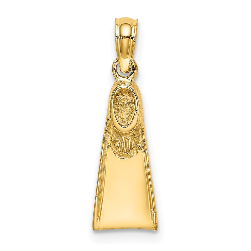 14K Yellow Gold Scuba Flipper Charm