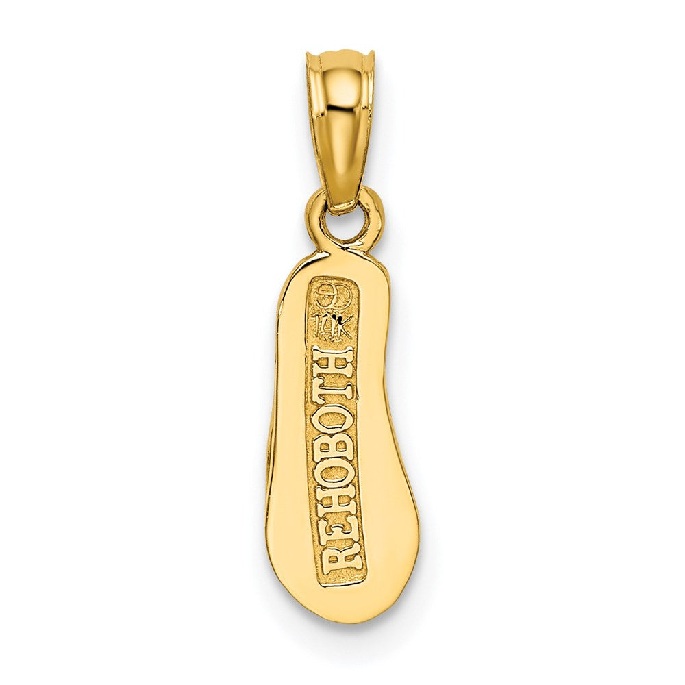 14K Yellow Gold 3D Rehoboth Single Flip-Flop Charm