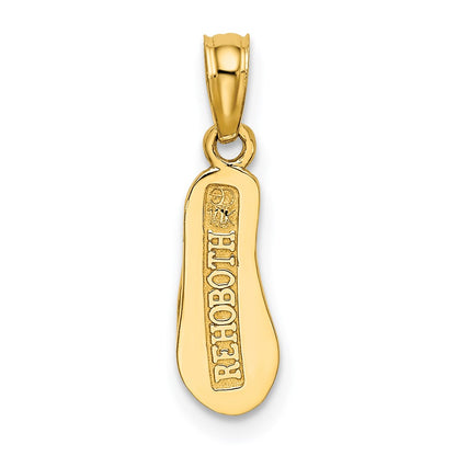 14K Yellow Gold 3D Rehoboth Single Flip-Flop Charm