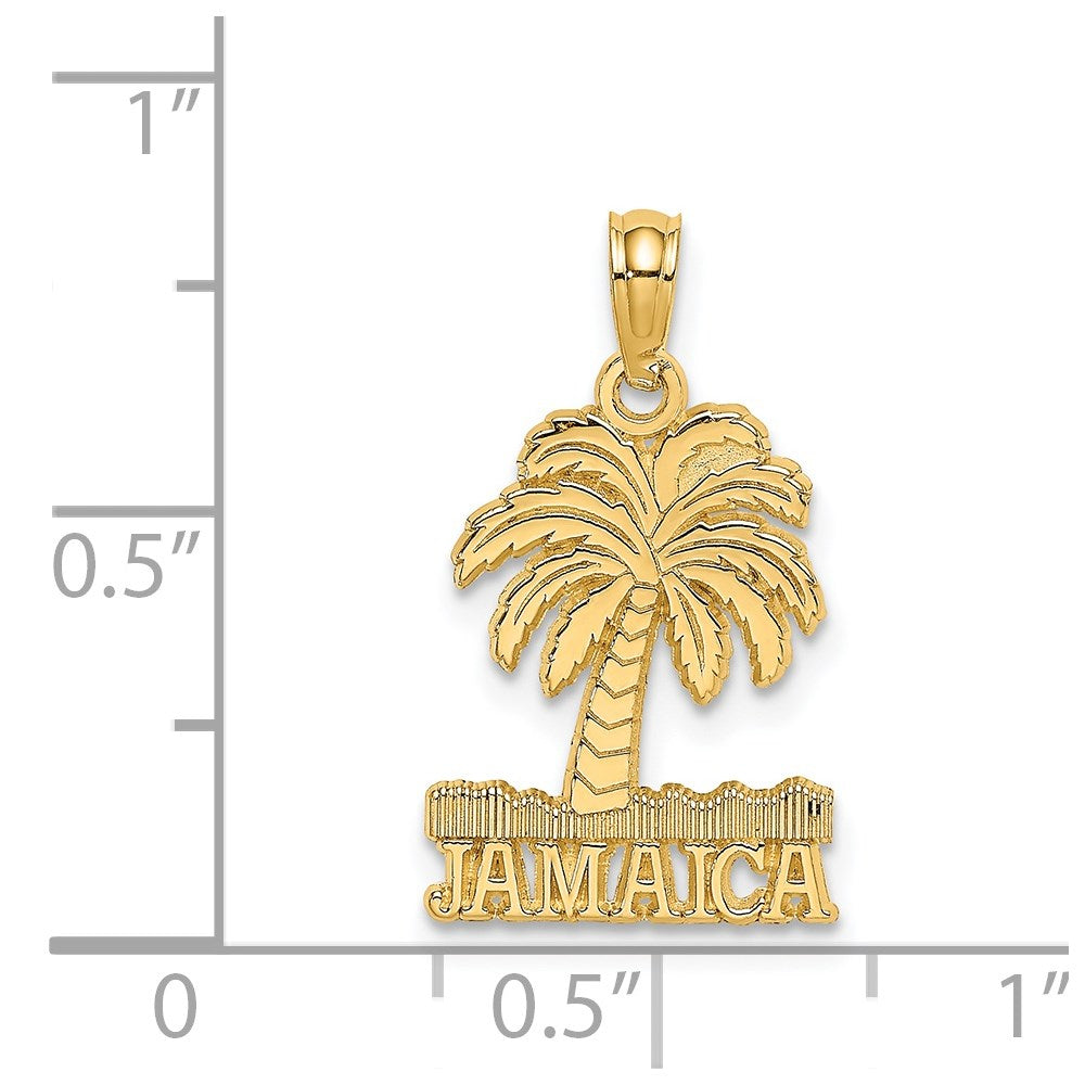 14K Yellow Gold Jamaica Under Palm Tree Charm