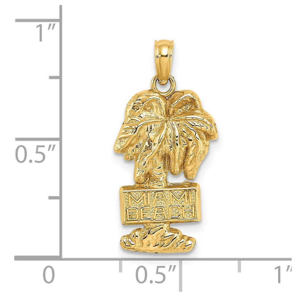 14K Yellow Gold Miami Beach Palm Tree Charms