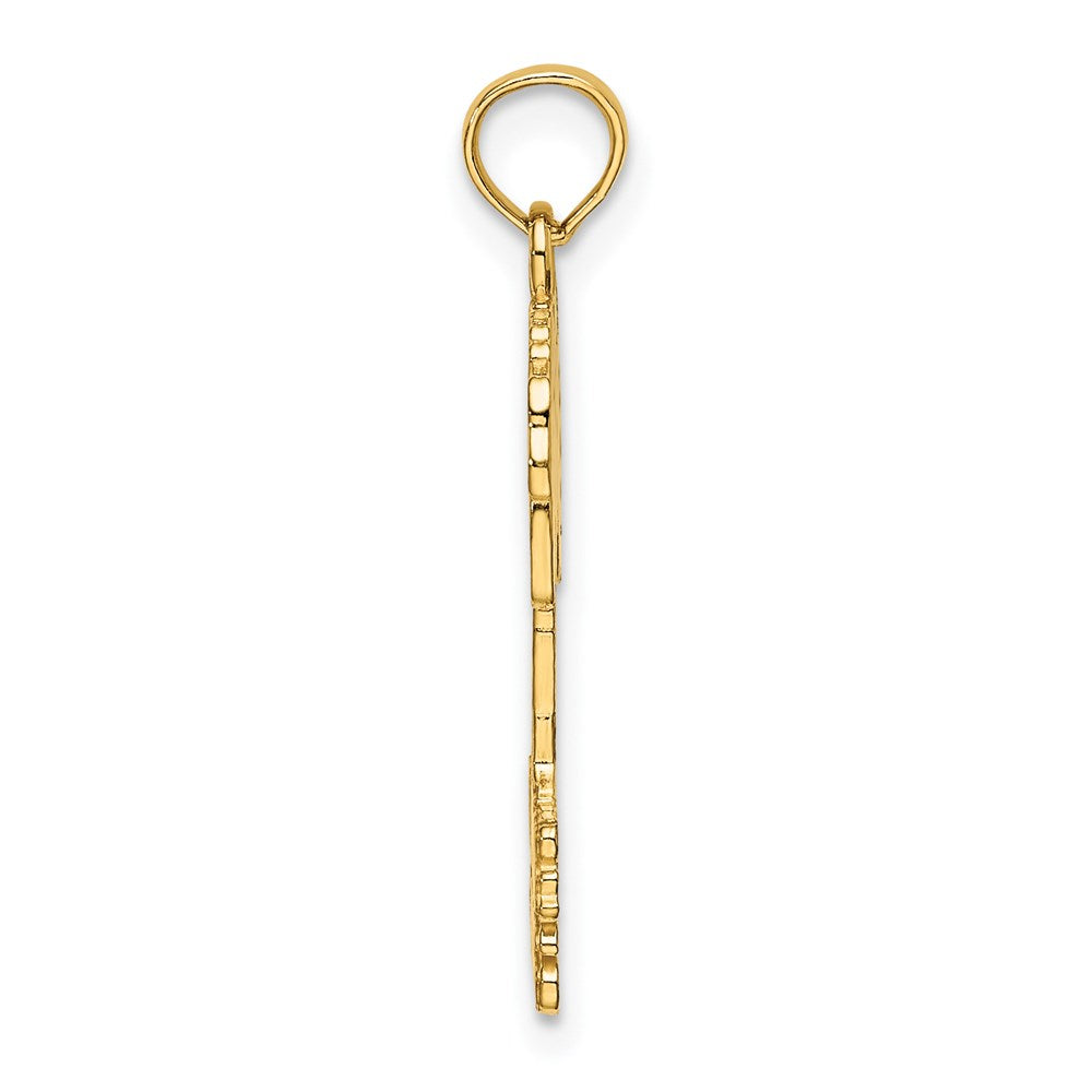 14K Yellow Gold Turks And Caicos Palm Tree Charm