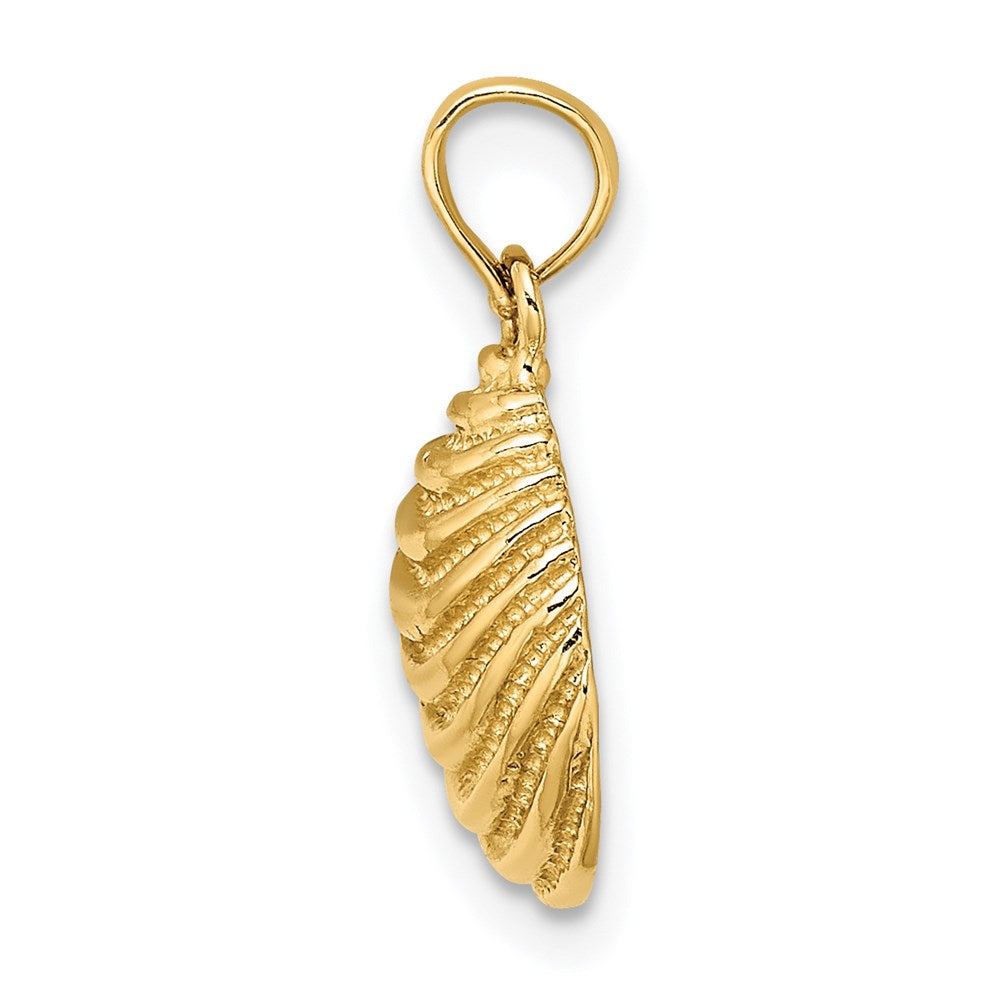 14K Yellow Gold Clam Shell Charm