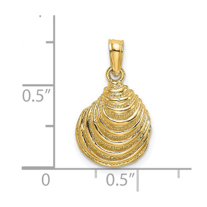 14K Yellow Gold Clam Shell Charm