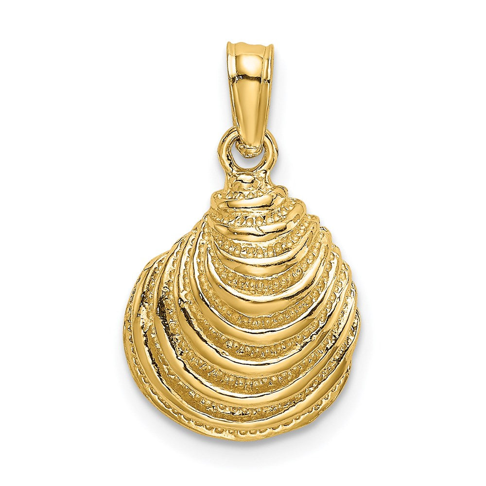 14K Yellow Gold Clam Shell Charm