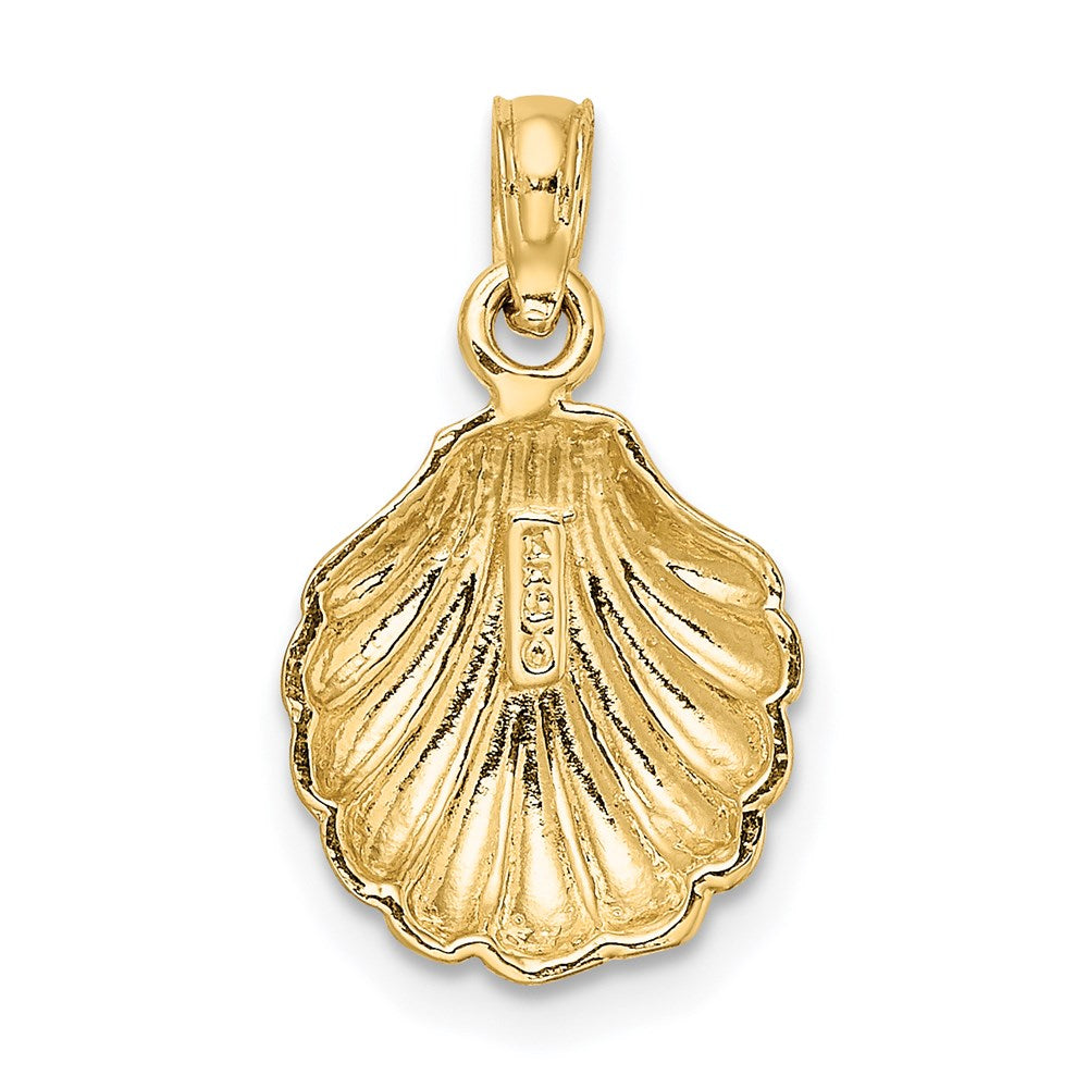 14K Yellow Gold Polished Scallop Shell Charm