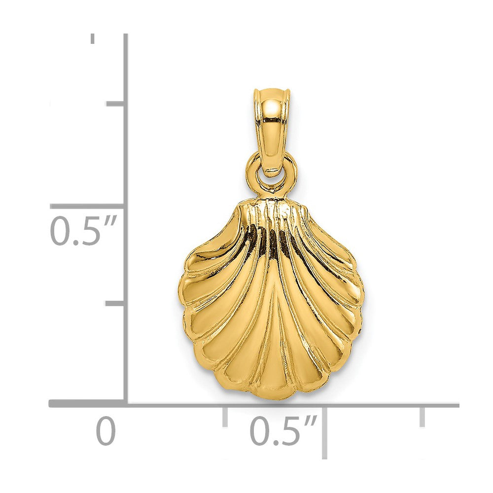 14K Yellow Gold Polished Scallop Shell Charm