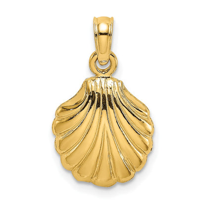 14K Yellow Gold Polished Scallop Shell Charm