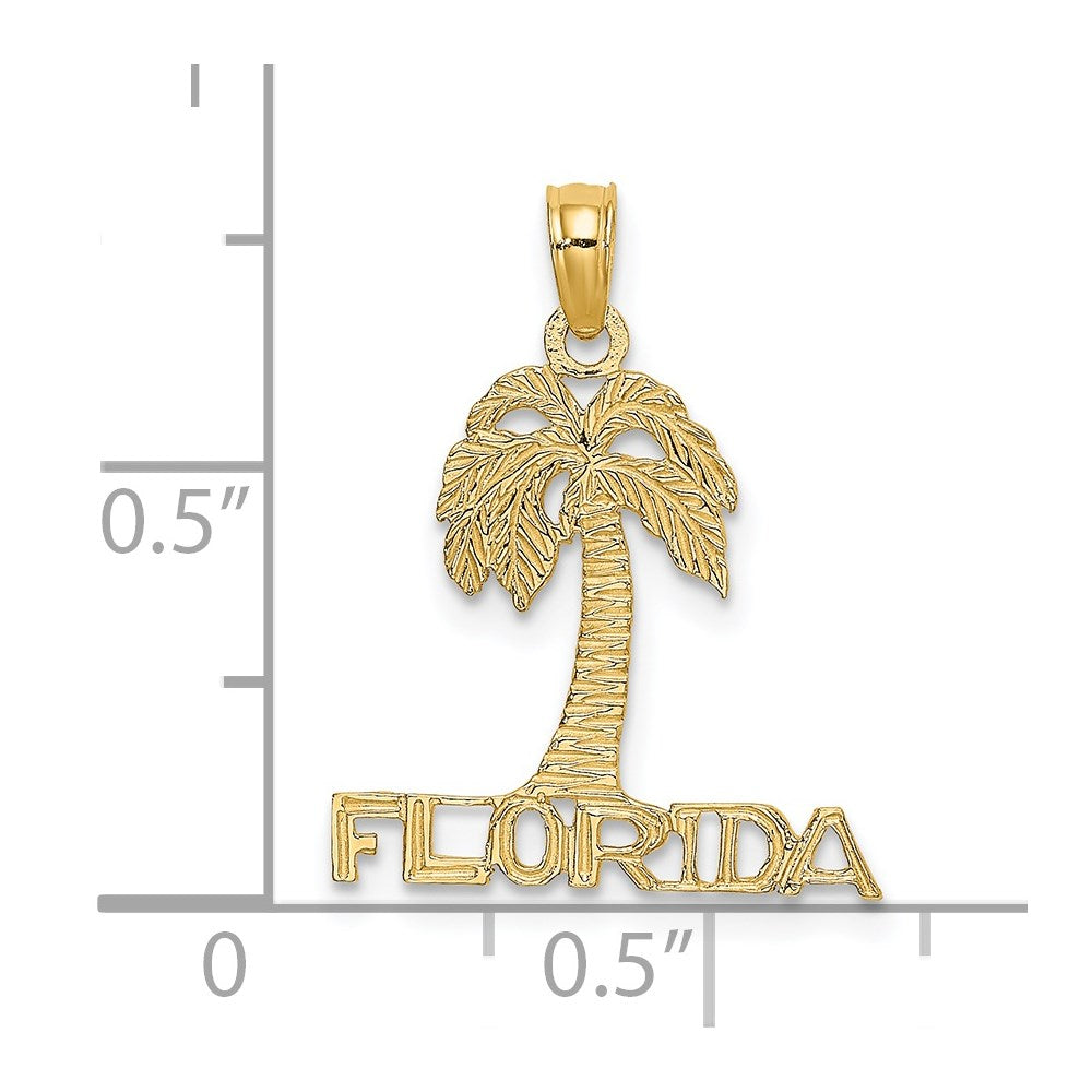 14K Yellow Gold Florida Palm Tree Charm