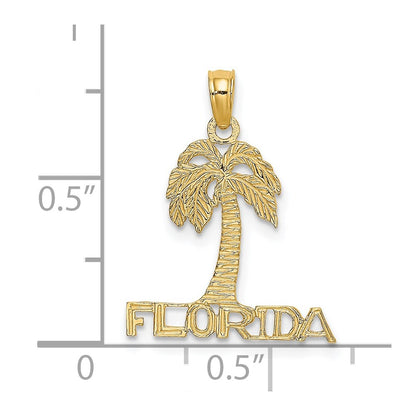 14K Yellow Gold Florida Palm Tree Charm