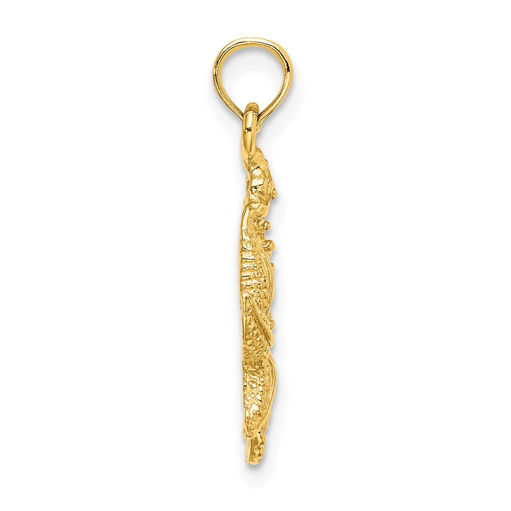 14K Yellow Gold Starfish And Seahorse Charm