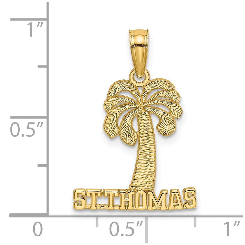 14K Yellow Gold St. Thomas Under Palm Tree Charm